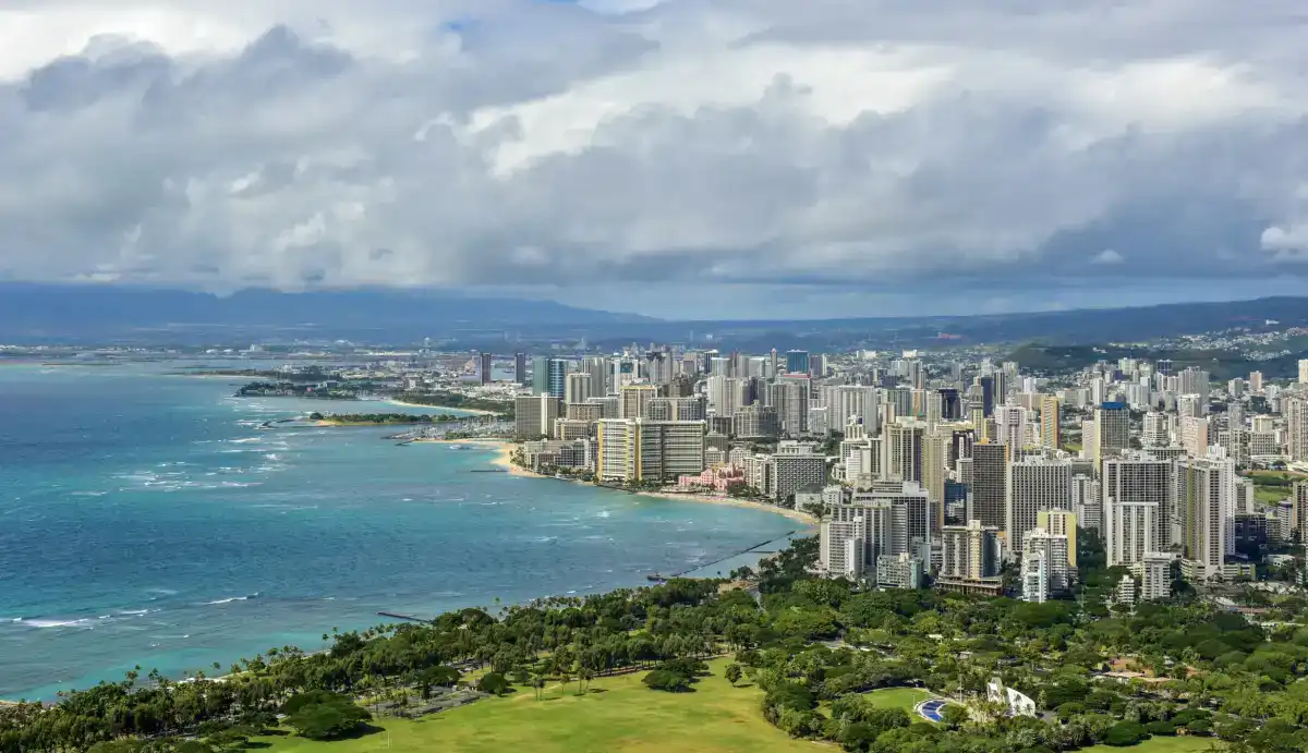Aerial view of Honolulu Hawaii